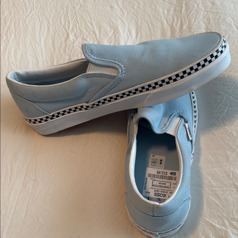 Vans Light Blue Slip-On Sneakers